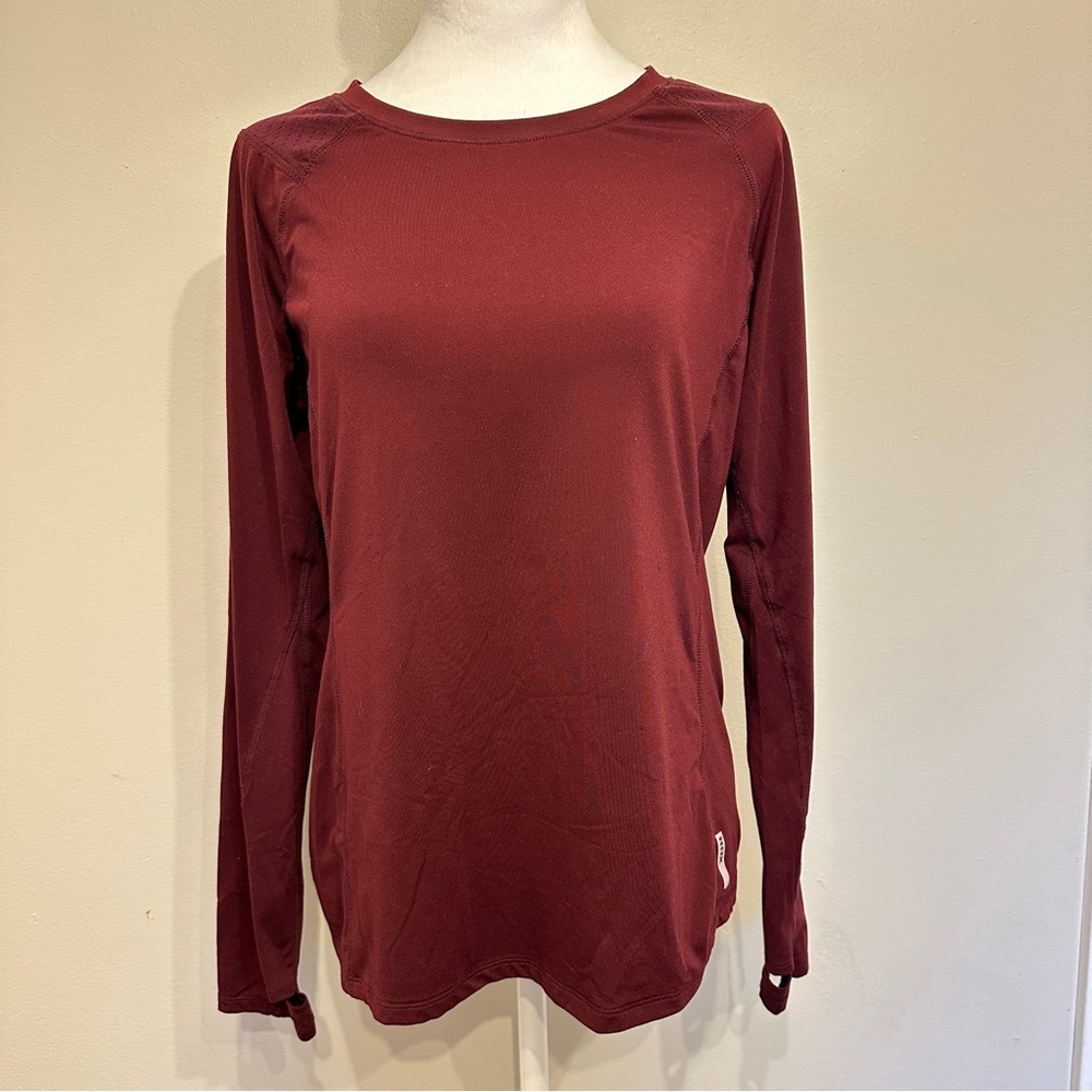 Burgundy Reebok Long Sleeve Athletic Top - size medium